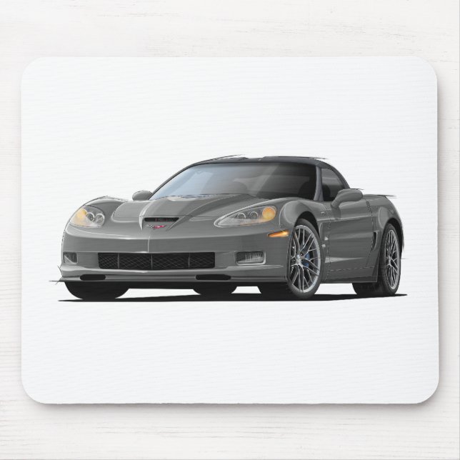 Corvette ZR1 grå färgbil Musmatta (Framsidan)