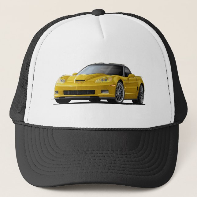 Corvette ZR1 gul bil Truckerkeps (Framsida)