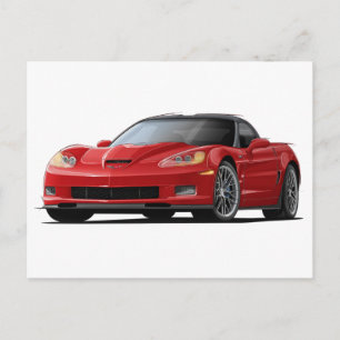 Corvette ZR1 Red Car Vykort