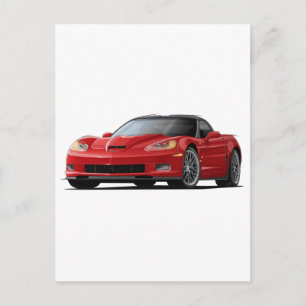 Corvette ZR1 Red Car Vykort