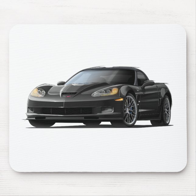 Corvette ZR1 svart bil Musmatta (Framsidan)