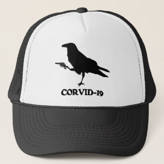 CORVID-19-Truckerkeps, vit och svart Keps