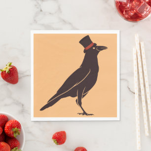 Corvids - Tophat Blackbird Raven Pappersservett