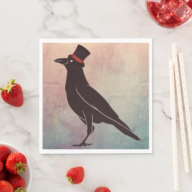 Corvids - Tophat Blackbird Raven Pappersservett (Insitu)