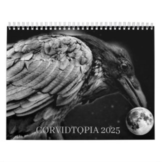 Corvidtopia Raven 2025-väggskalender Kalender