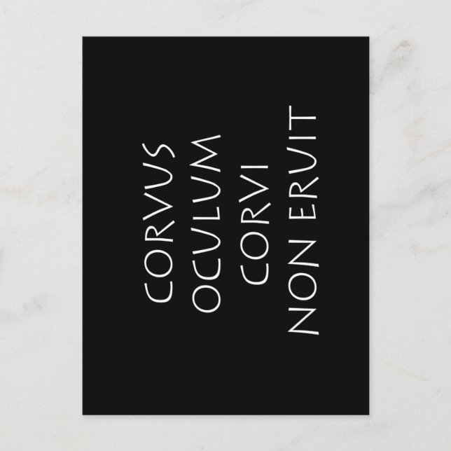 Corvus oculum corvi non eruit vykort (Framsida)