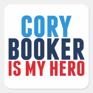 Cory Booker är My Hero Fyrkantigt Klistermärke