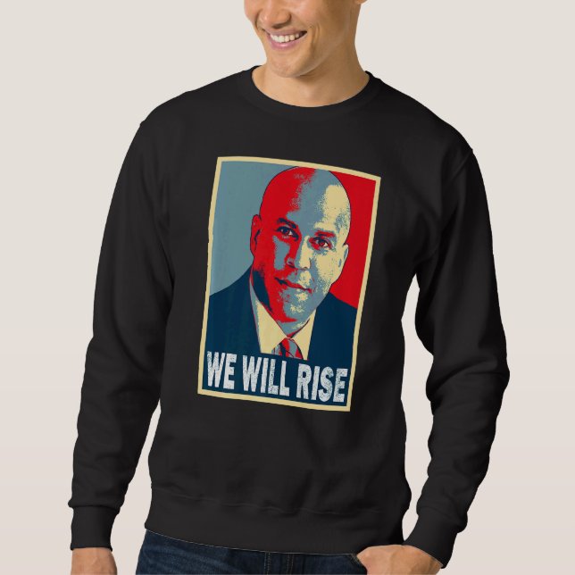 Cory Booker Vi kommer att Stiga upp Lång Ärmad Tröja (Framsida)