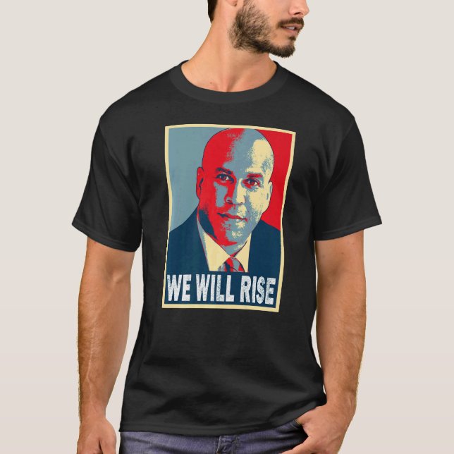 Cory Booker Vi kommer att Stiga upp T Shirt (Framsida)