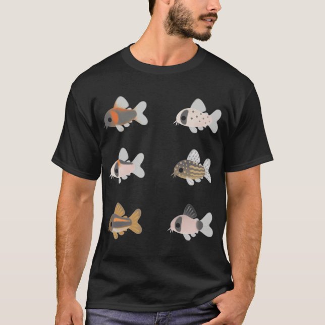 Corydoras! - svart t shirt (Framsida)