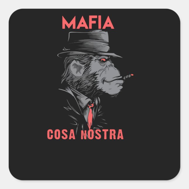 Cosa Nostra Fyrkantigt Klistermärke (Framsida)