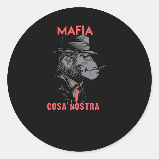 Cosa Nostra Runt Klistermärke (Framsida)