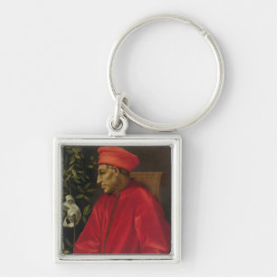 Cosimo de Medici (Il Vecchio) (1389-1463) 1518 Fyrkantig Silverfärgad Nyckelring