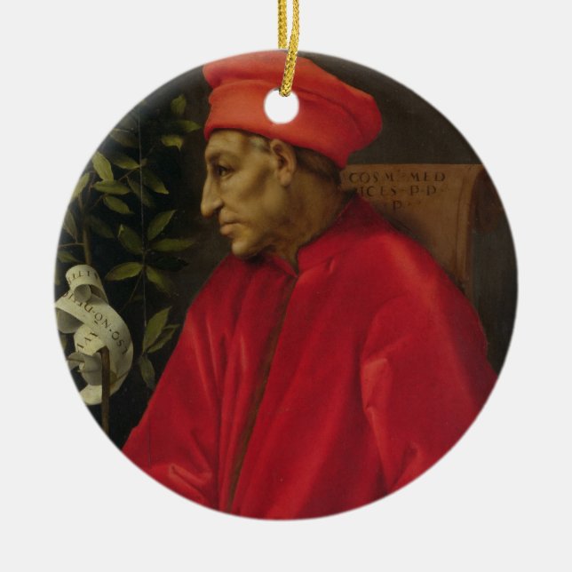 Cosimo de Medici (Il Vecchio) (1389-1463) 1518 Julgransprydnad Keramik (Framsidan)