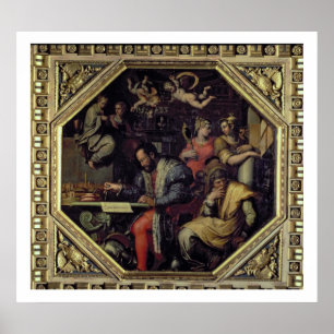 Cosimo I de'Medici (1519-74), som planerar för kon Poster