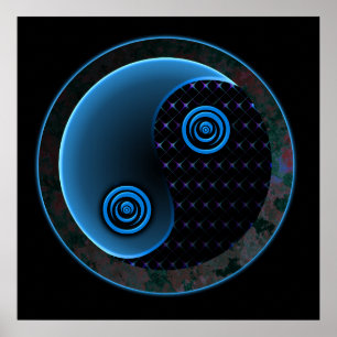 Cosme Blue Yin Yang Poster