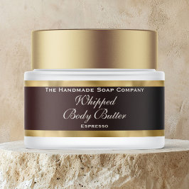 Cosmetics Body Butter Gold Foil & Brown Jar Etikettband
