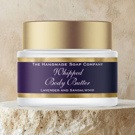 Cosmetics Body Butter Gold Foil & Purple Jar Etikettband