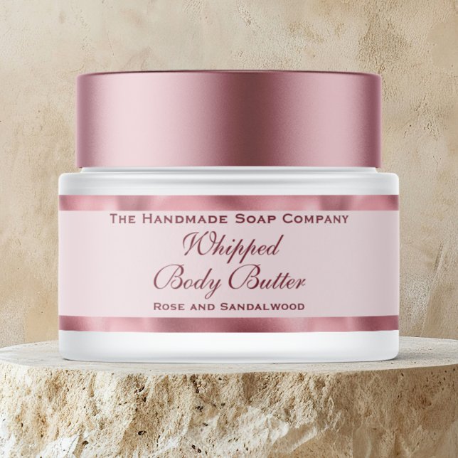 Cosmetics Body Butter Pink Foil and Pink Jar  Etikettband (Skapare uppladdad)