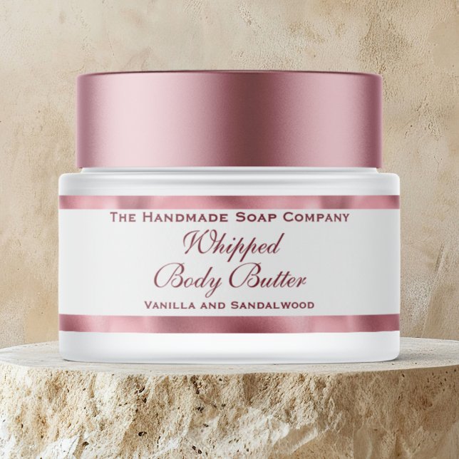 Cosmetics Body Butter Pink Foil and White Jar  Etikettband (Skapare uppladdad)