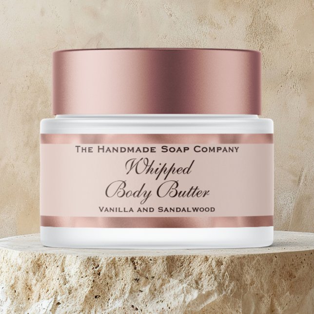 Cosmetics Body Butter Rose Gold Jar  Etikettband (Skapare uppladdad)