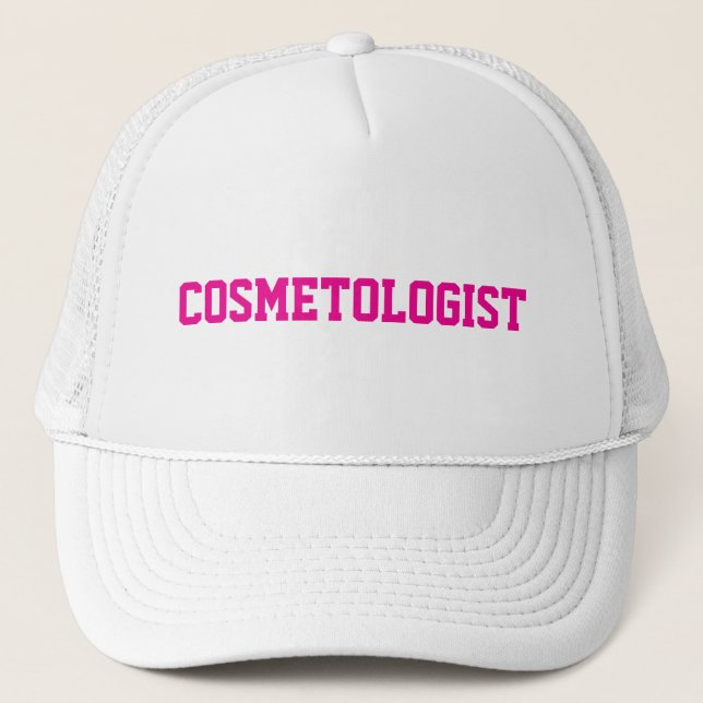 COSMETOLOGIST-typografi inom Rosa kometologi Keps (Framsida)