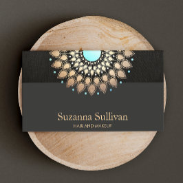 Cosmetology Beauty Salon Guld Black Makeup Artist Visitkort