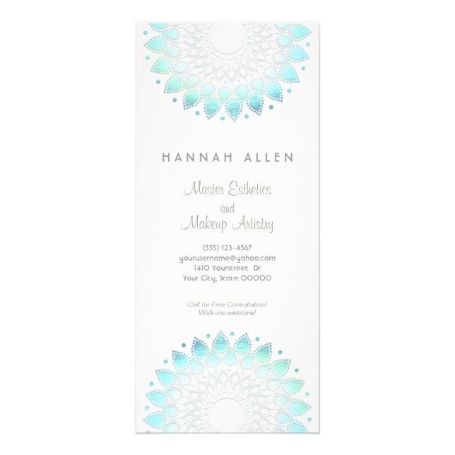 Cosmetology Elegant Aqua Spa och Salon Menu Reklamkort (Framsidan)