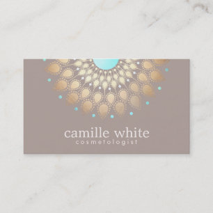 Cosmetology Guld Ornate Motif Taupe Mauve Visitkort
