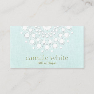 Cosmetology Söt White Rosette Light Aqua Blue Visitkort
