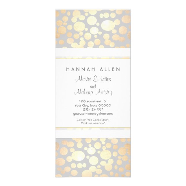 Cosmetology Spa and Salon Guld Circles Menu Reklamkort (Framsidan)