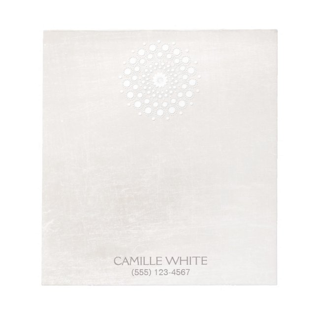 Cosmetology White Rosette Natural och Organic Spa Anteckningsblock (Framsida)