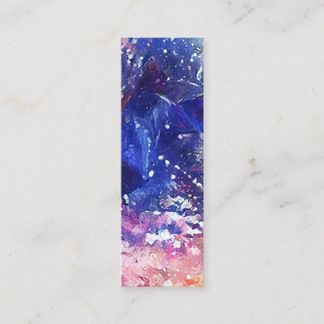 Cosmic Abstrakt Cat Dreamscape Bookmark Mini Visitkort (Framsida)