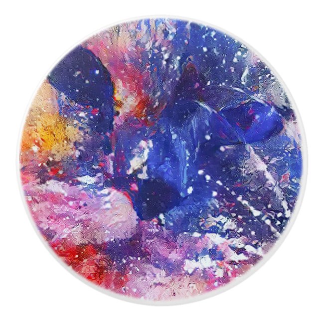 Cosmic Abstrakt Cat Dreamscape Knopp (Framsidan)