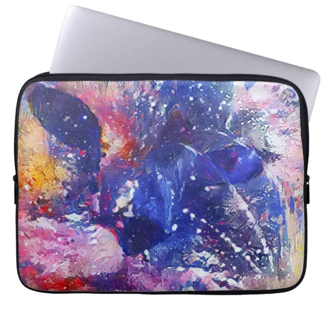 Cosmic Abstrakt Cat Dreamscape Laptop Fodral (Framsidan)
