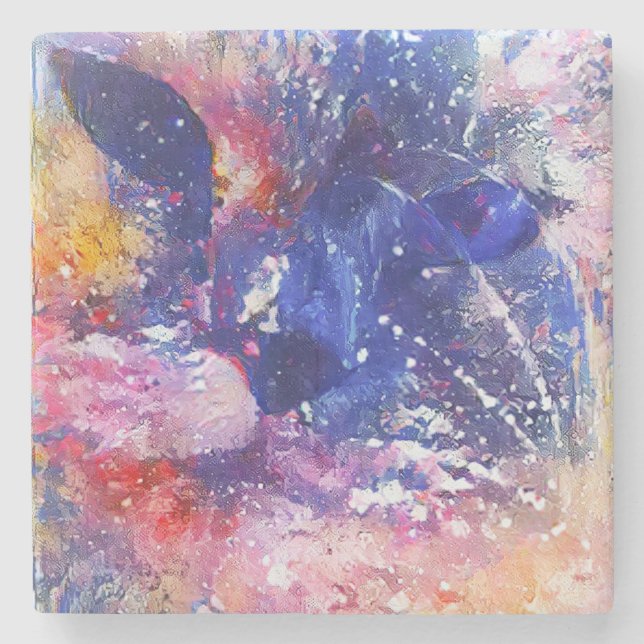 Cosmic Abstrakt Cat Dreamscape Stenunderlägg (Framsidan)