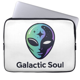 Cosmic Alien Logo with Space Aesthetic Laptop Fodral