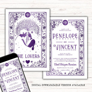 Cosmic Älskare Tarot Bröllop Inbjudningar