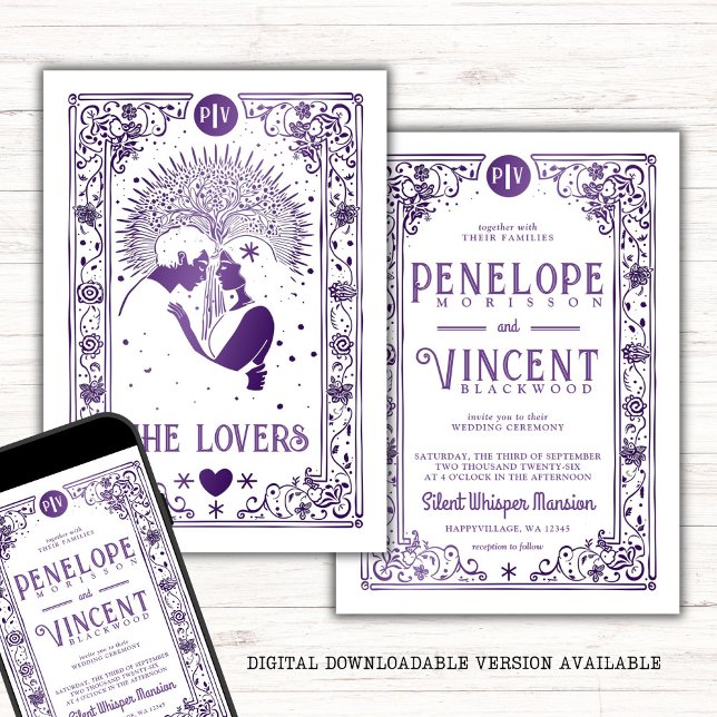 Cosmic Älskare | Tarot Bröllop Inbjudningar (Skapare uppladdad)