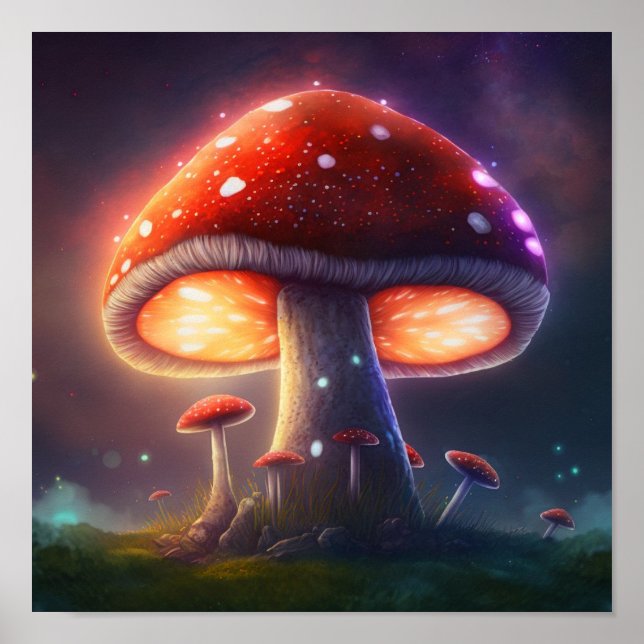 Cosmic Amanita Muscaria Poster (Framsidan)