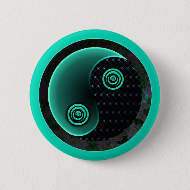 Cosmic Aqua in Balance Yin Yang Knapp (Framsida)