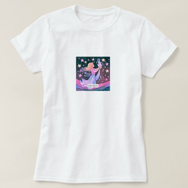 Cosmic Aquarius T Shirt (Design framsida)