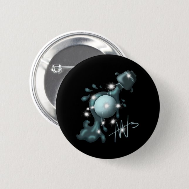 Cosmic Aquarius Uranus Zodiac Knapp (Framsida & baksida)