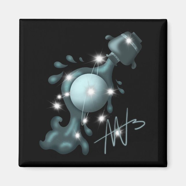 Cosmic Aquarius Uranus Zodiac Magnet (Framsidan)