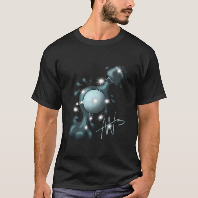 Cosmic Aquarius Uranus Zodiac T Shirt (Framsida)