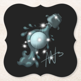 Cosmic Aquarius Uranus Zodiac Underlägg Papper