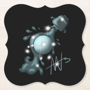 Cosmic Aquarius Uranus Zodiac Underlägg Papper