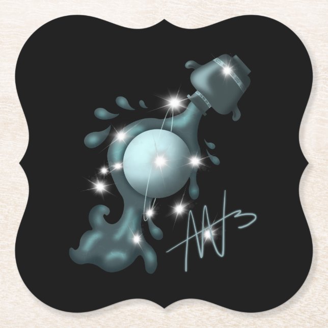 Cosmic Aquarius Uranus Zodiac Underlägg Papper (Framsida)