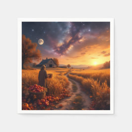 Cosmic Autumn Harvest Leggings Tights Pappersservett