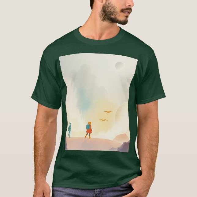 : "Cosmic Äventyr: A Futuristiska Tecknad Odyssey" T Shirt (Framsida)